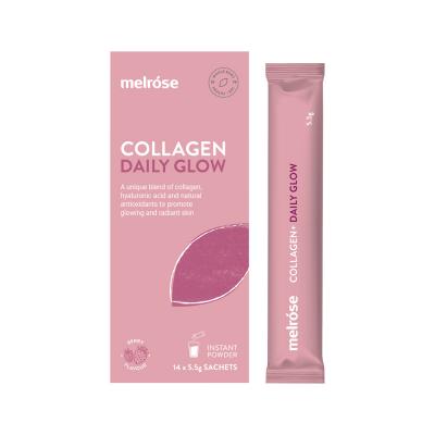 Melrose Collagen Daily Glow + Hyaluronic Acid Berry Flavour Instant Powder Sachets 5.5g x 14 Pack